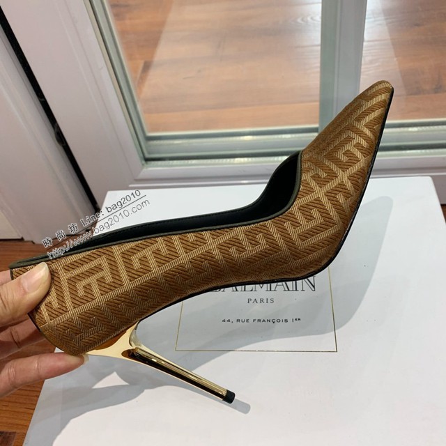 balmain2022專櫃新款高跟單鞋 定制進口羊京鞋面高跟女鞋 dx3104
